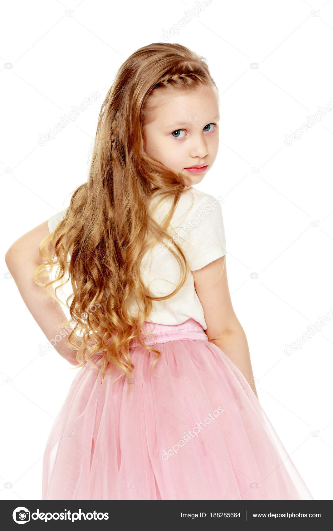 Beautiful little girl 56 years. — Stock Photo © lotosfoto1 188285664