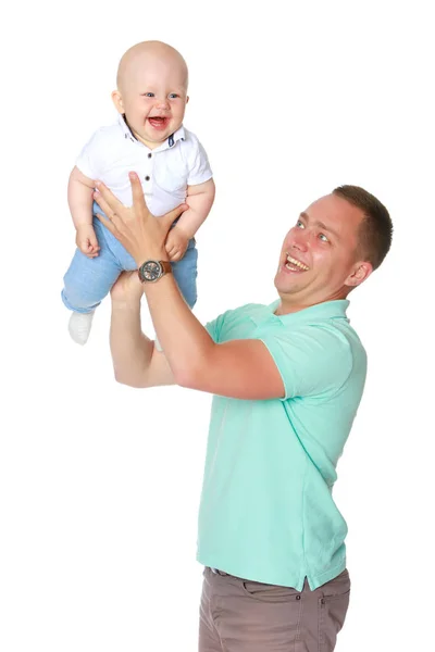Papà sta tenendo in braccio un bambino — Foto Stock