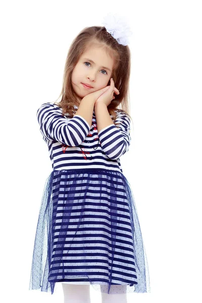 Cute little girl posing in front of the camera. — Stock Photo, Image