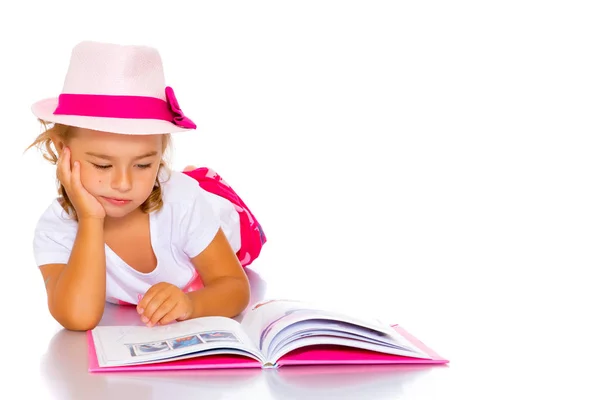 Little girl with a book — Stock Photo, Image