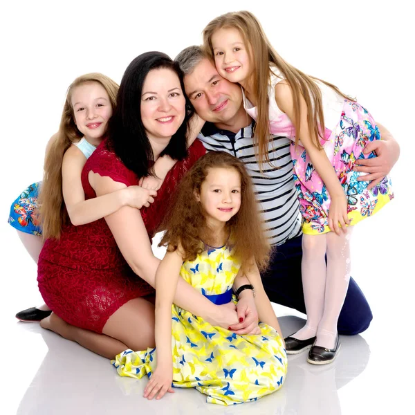 Happy family with young children — Stock Photo, Image