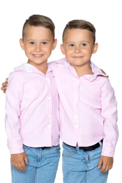 A két kis fiú közelről. — Stock Fotó