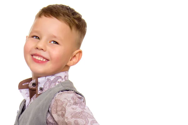 De kleine jongen glimlacht. Portret. — Stockfoto