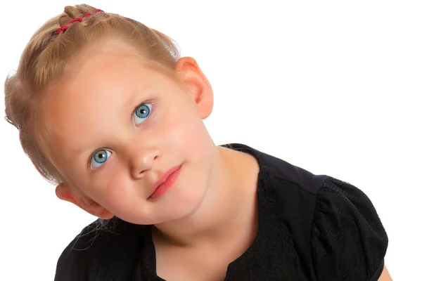 Portret van een klein meisje close-up. — Stockfoto