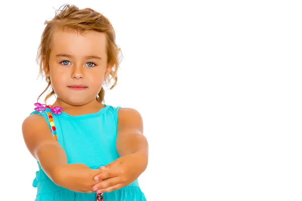 Portrait of a little girl close-up. — Stock Photo, Image