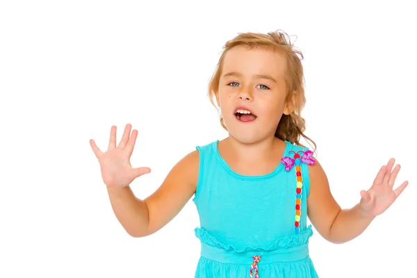 Little girl gesticulating. — Stock Photo, Image