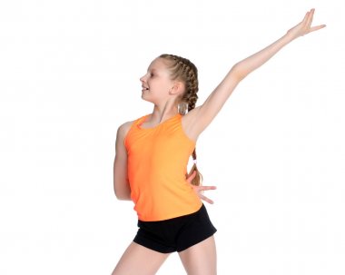 Kız jimnastikçi yakın çekim.