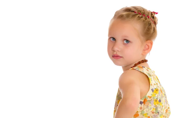 Portrait of a little girl close-up. — Stock Photo, Image