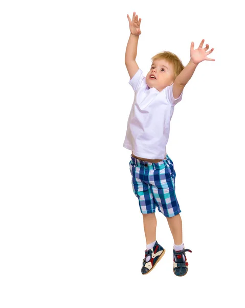 Little boy jumping Royalty Free Stock Photos
