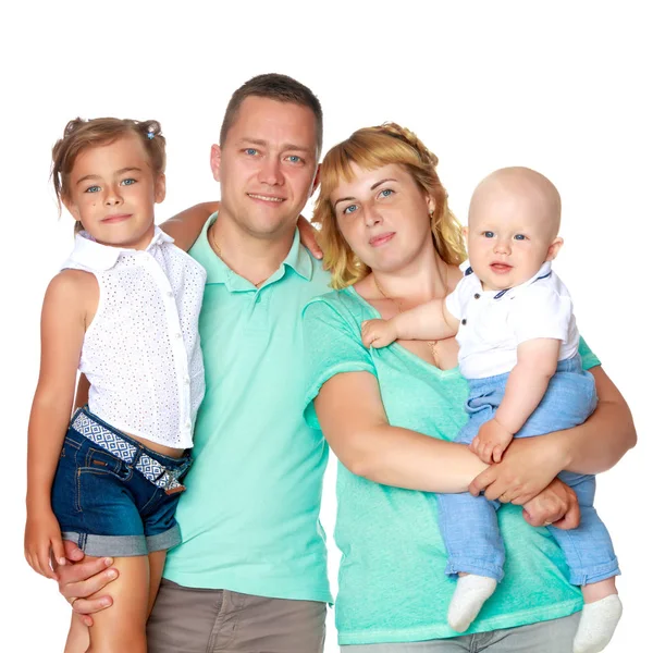 Happy family with young children — Stock Photo, Image