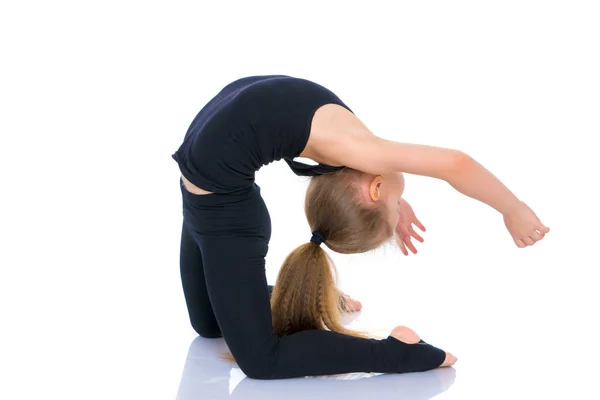 La gimnasta se prepara para realizar el ejercicio . — Foto de Stock