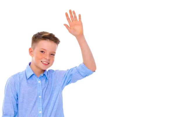 Guapo niño riendo . — Foto de Stock