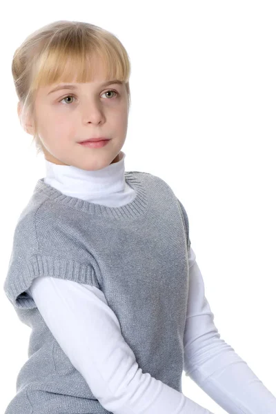 Retrato de una niña de cerca. —  Fotos de Stock