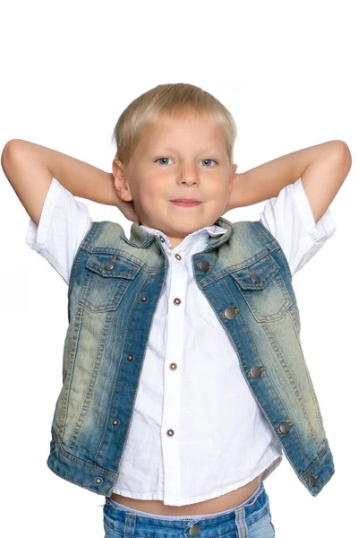 Portret van een kleine jongen close-up. — Stockfoto