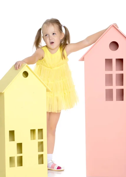 Fashionable little girl in a dress — Stock Photo, Image