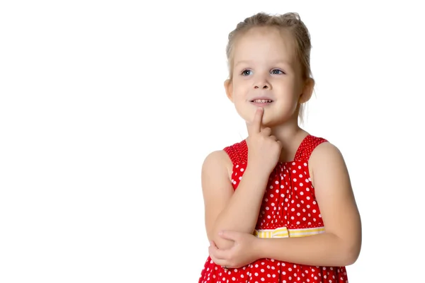 Porträt eines kleinen Mädchens in Nahaufnahme. — Stockfoto