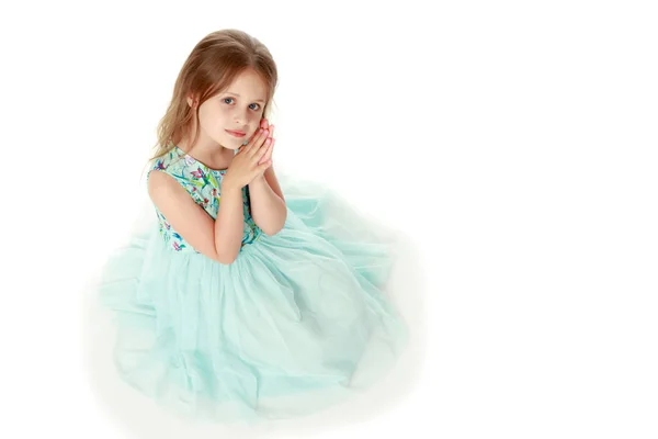 Fashionable little girl in a dress — Stock Photo, Image