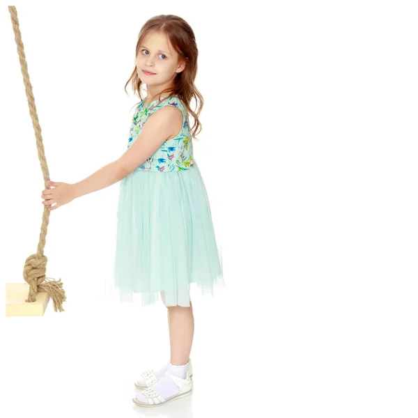 Fashionable little girl in a dress — Stock Photo, Image