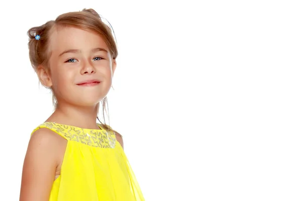 Fashionable little girl in a dress — Stock Photo, Image