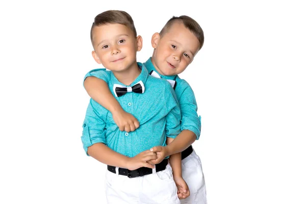 Dwóch chłopców Gemini smutny — Zdjęcie stockowe