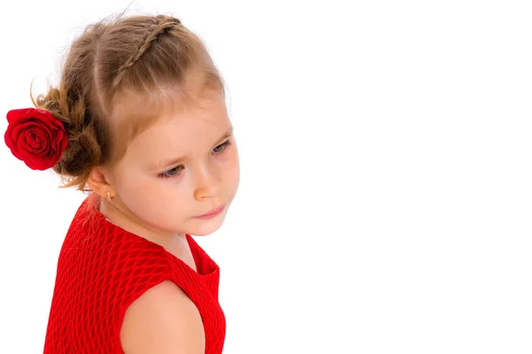 Porträt eines kleinen Mädchens in Nahaufnahme. — Stockfoto