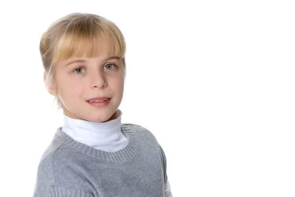 Ritratto di una bambina primo piano. — Foto Stock