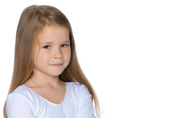 Portret van een klein meisje close-up. — Stockfoto