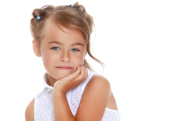 Fashionable little girl in a dress — Stock Photo, Image