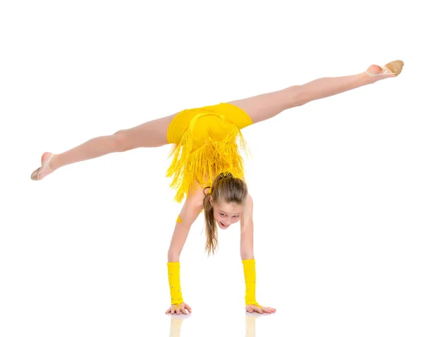 The gymnast perform an acrobatic element. — Stock Photo, Image