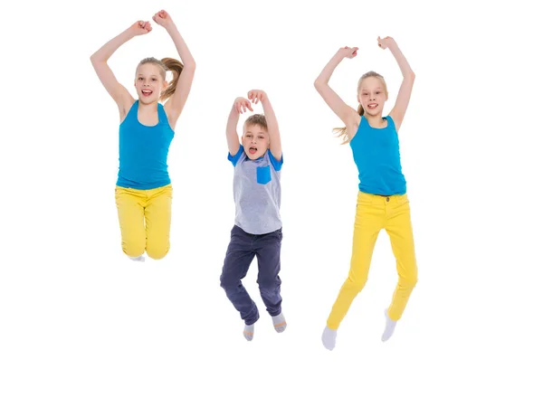 Happy children jump — Stock Photo, Image