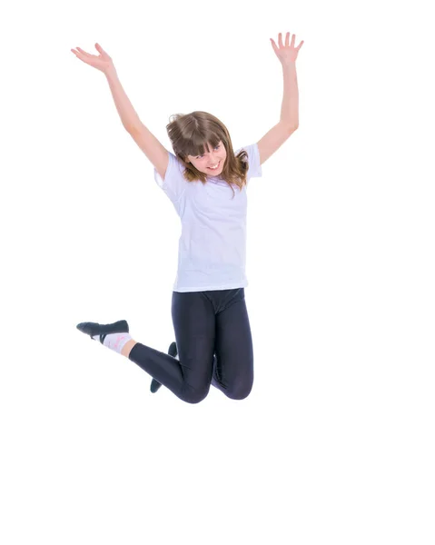 A teenage girl is jumping — Stock Photo, Image