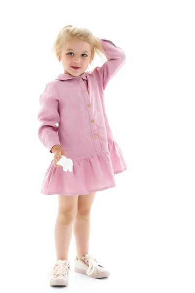 Cute little girl, full length studio portrait — Stock Photo, Image