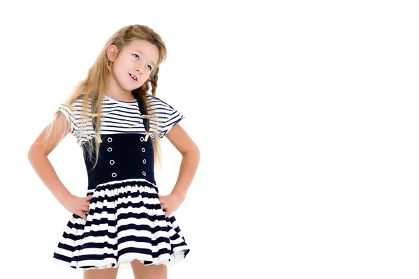Little girl in an elegant dress. — Stock Photo, Image