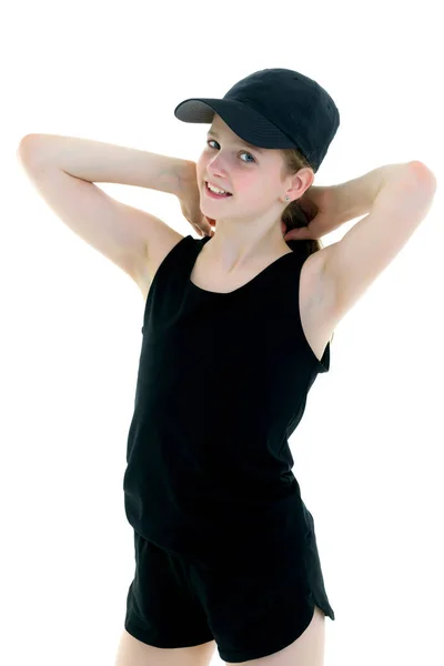 Schoolgirl teenage girl studio portrait close-up. — Stock Photo, Image