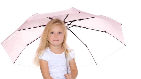 Κοριτσάκι κάτω από μια ομπρέλα. — Φωτογραφία Αρχείου