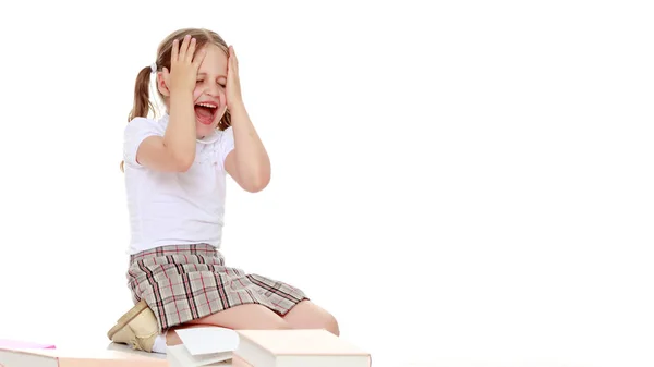 Menina com um livro — Fotografia de Stock