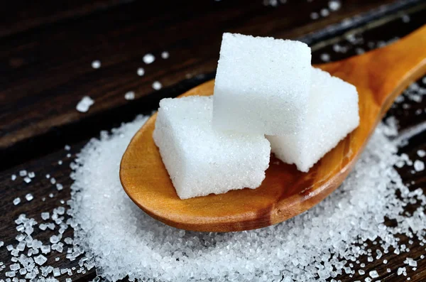 Sugar cube on table — Stock Photo, Image