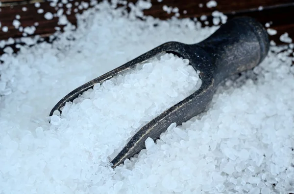 White salt on table — Stock Photo, Image