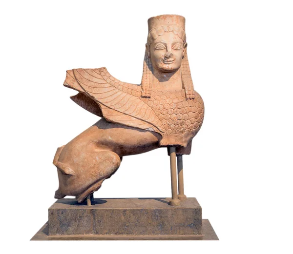 Márvány szobor a Szfinx, megtalálható a Spata, Attica, Görögország Stock Fotó
