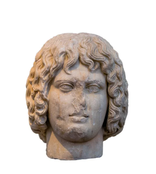 Marmorkopf des Eubouleus, ein mythischer chthonischer Held der Elegie, der in Athen gefunden wurde. — Stockfoto