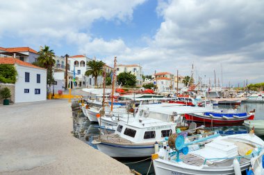 Balıkçı tekneleri eski liman, Spetses island, Yunanistan