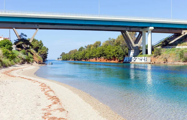 Διώρυγα της Ποτίδαιας, Χαλκιδική, Ελλάδα — Φωτογραφία Αρχείου