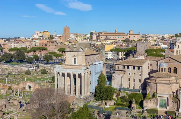 Uitzicht op het Forum Romanum (Forum Romanum), Rome, Italië — Stockfoto