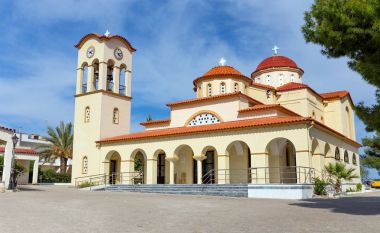 Agios Nikolaos Kilisesi Palaia Epidavros köyünde, Peloponnese, Yunanistan.