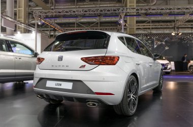 Atina, Yunanistan - 14 Kasım 2017: Seat Leon Iii Cupra Aftokinisi-Fisikon 2017 Motor Show'da.
