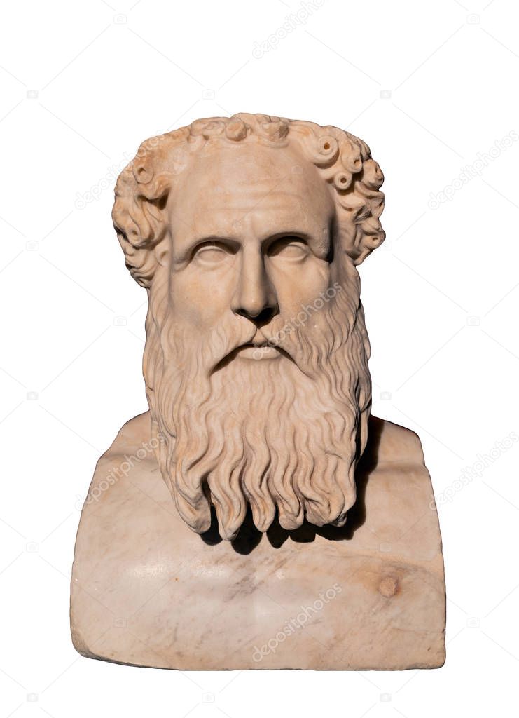 Bust of Stoic philosopher Zeno of Citium (334-262 BC)