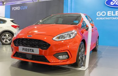 Atina, Yunanistan - 15 Kasım 2019: Ford Fiesta Aftokinisi 'de Her Zaman 2019 Motor Fuarı.