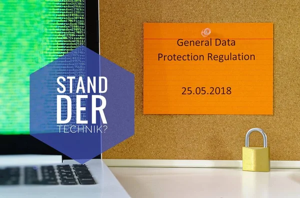 Panel Con Inscripción State Art Dsgvo Reglamento Protección Datos Rgpd — Foto de Stock