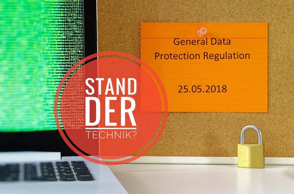Panel Con Inscripción State Art Dsgvo Reglamento Protección Datos Rgpd — Foto de Stock