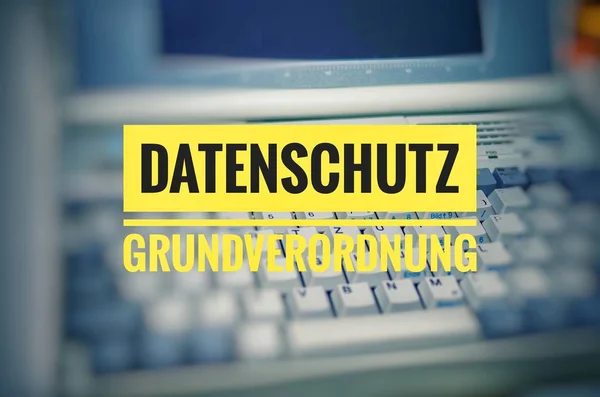 Beschriftung Datenschutzgrundverordnung Dsgvo Englischer Sprache Gdpr Allgemeine Datenschutzgrundverordnung Mit Laptop — Stockfoto